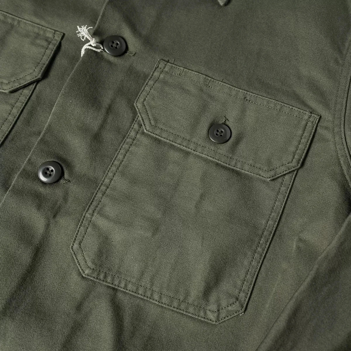 Olive Sateen Fatigue Shirt