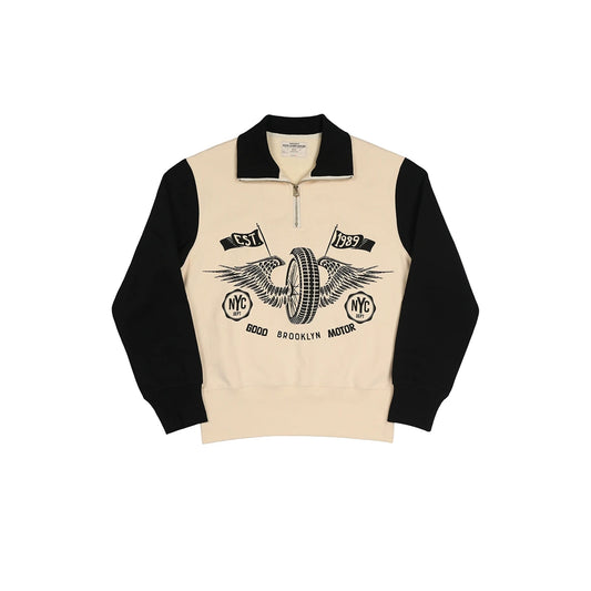 Two Tone Quarter Zip Sweatshirt