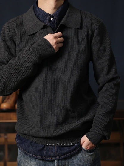 Seagull Collar Knit Polo