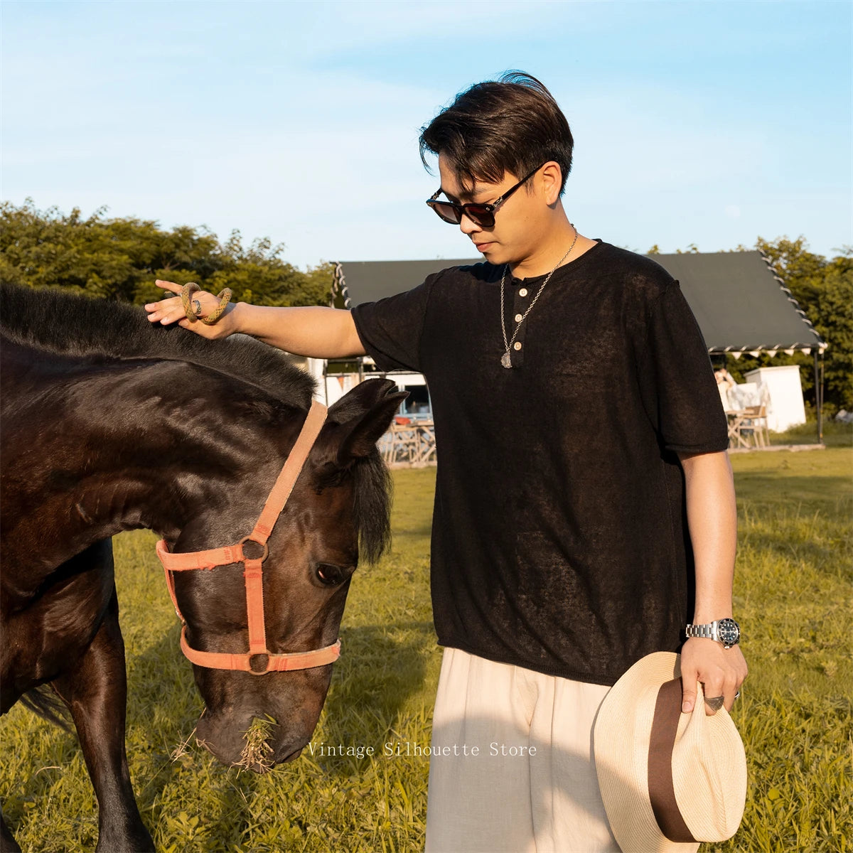 Linen Short Sleeve Henley