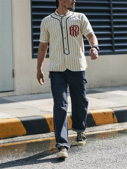 Striped Baseball Jersey Shirt