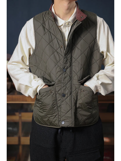 Stand Collar Quilted Vest