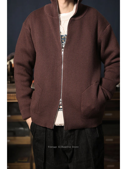 Zip Wool Blend Cardigan
