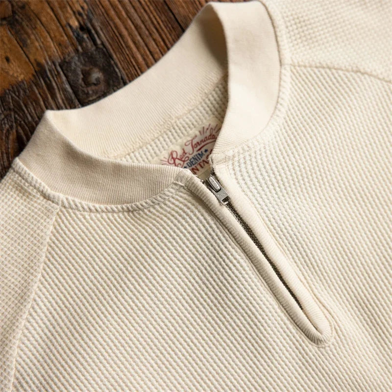Quarter Zip Waffle Pullover