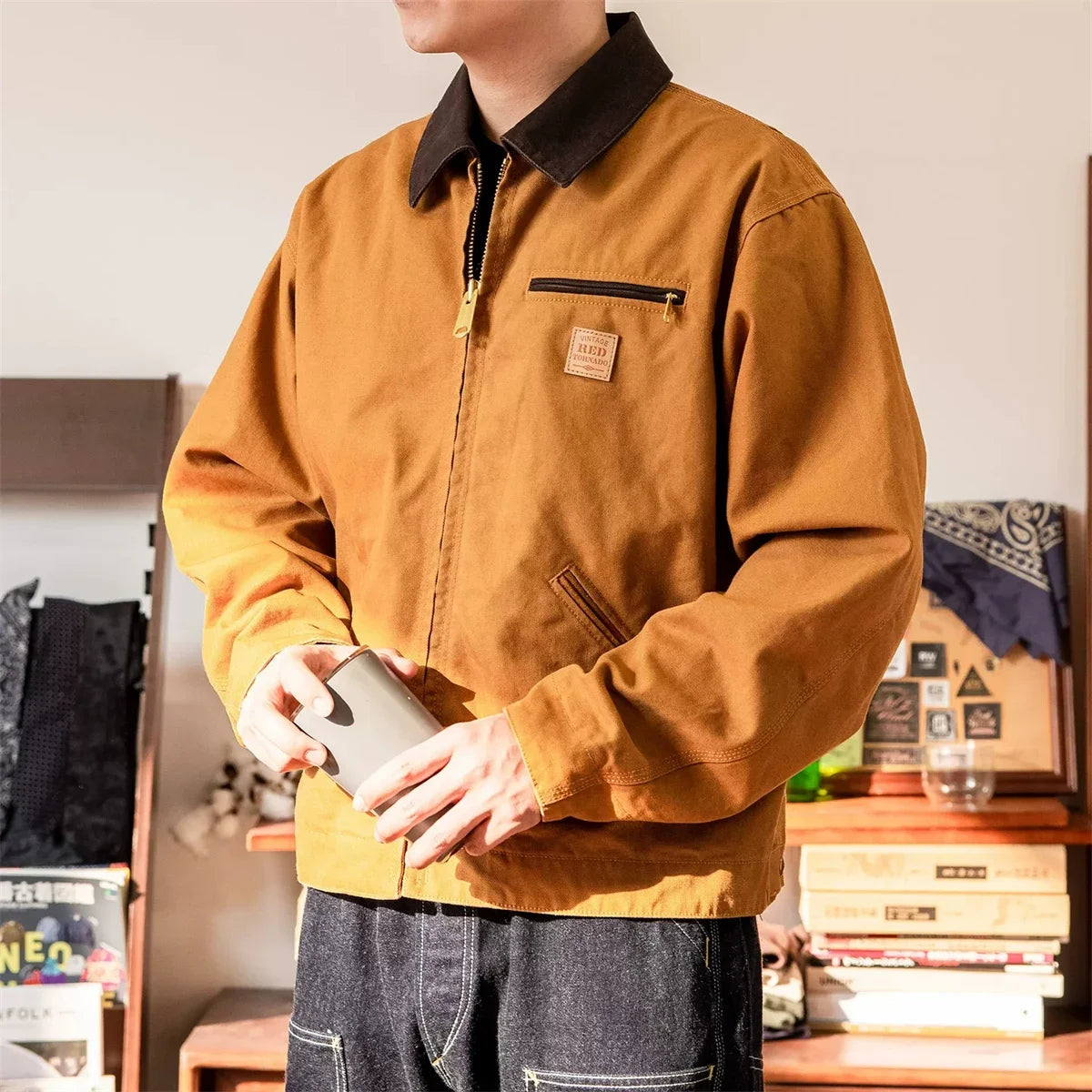Washed Canvas Detroit Jacket