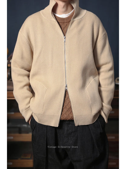 Zip Wool Blend Cardigan