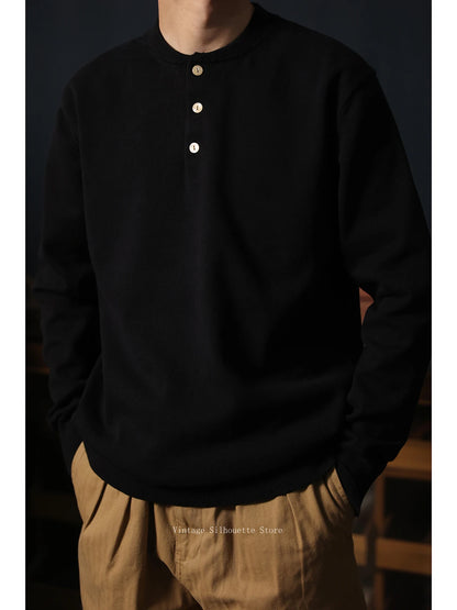 Jacquard Shoulder Henley Shirt