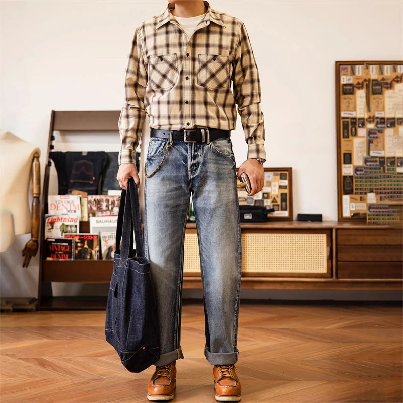 Light Wash Straight Jeans