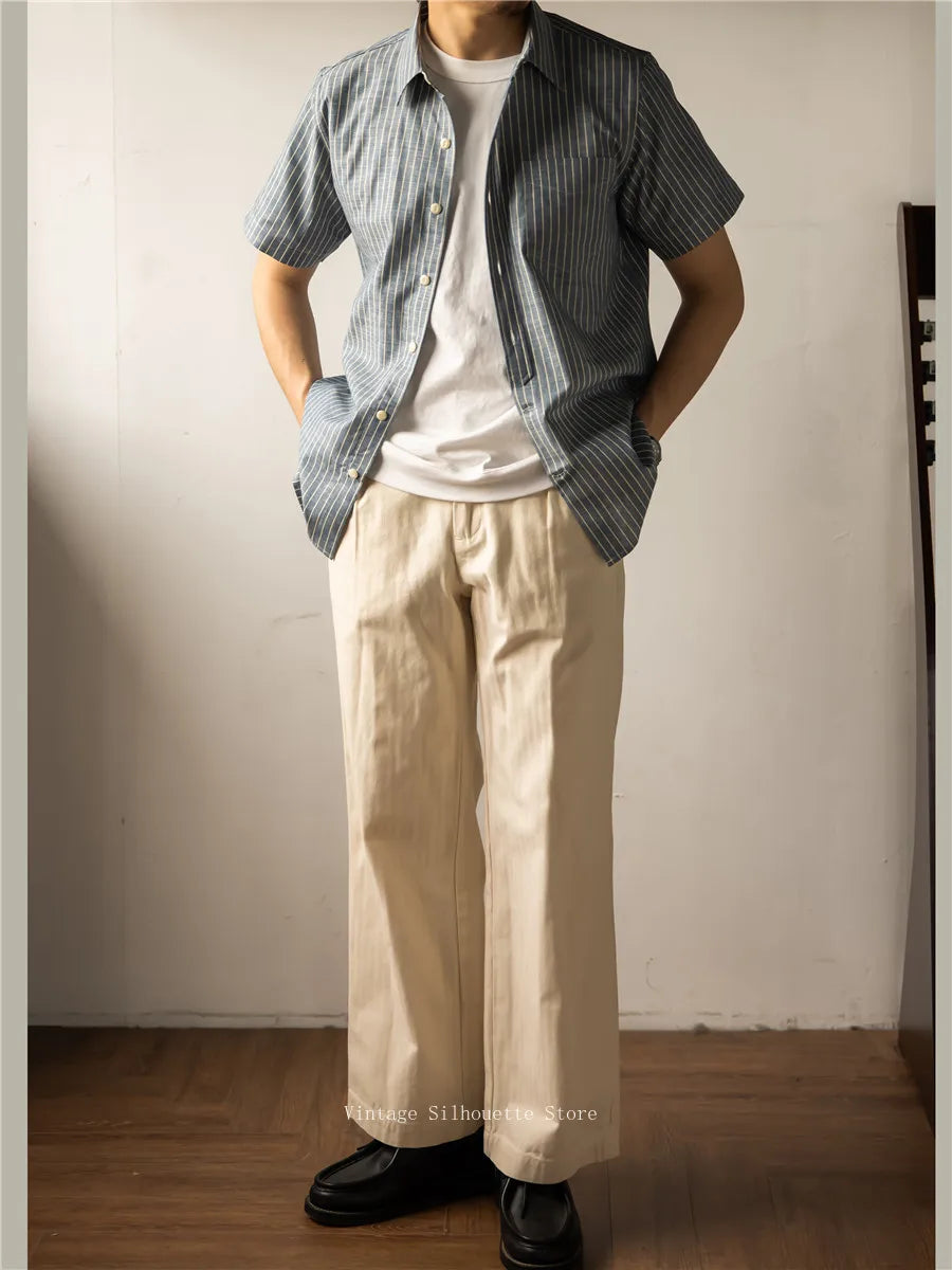 Blue Vertical Stripe Shirt
