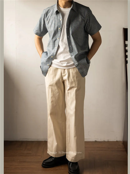 Blue Vertical Stripe Shirt