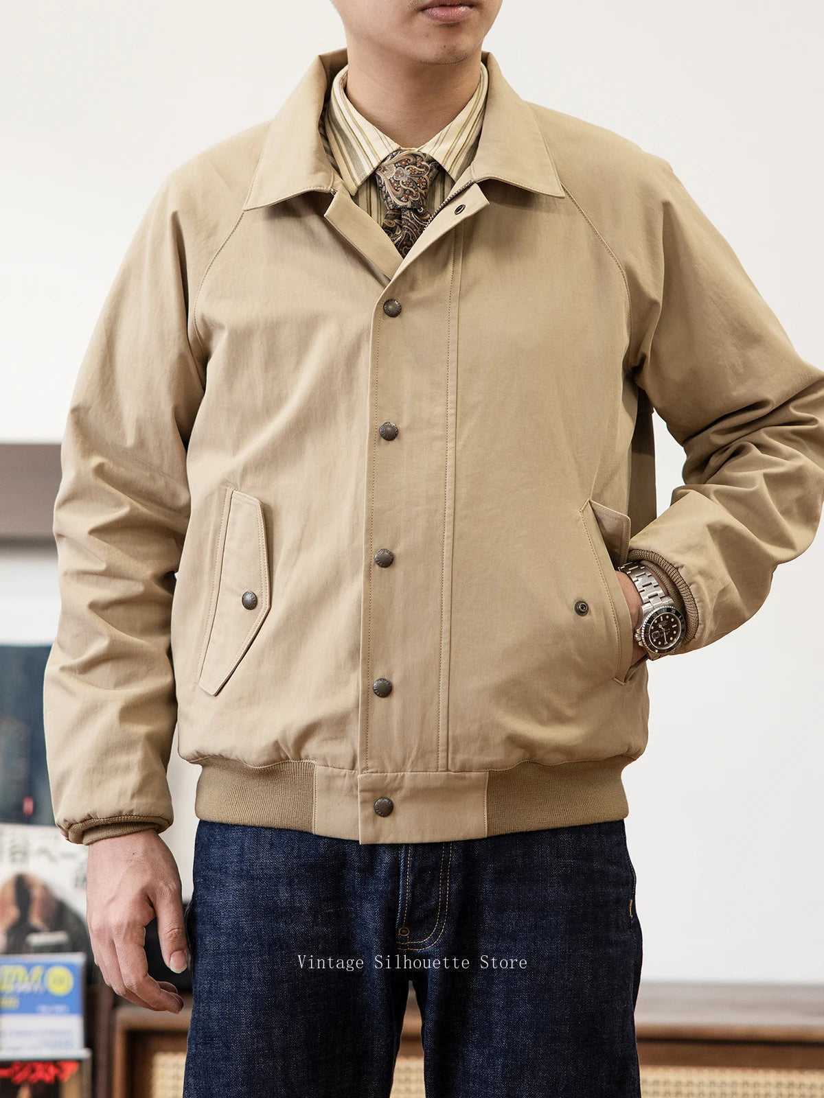 Turn Down Collar Windbreaker