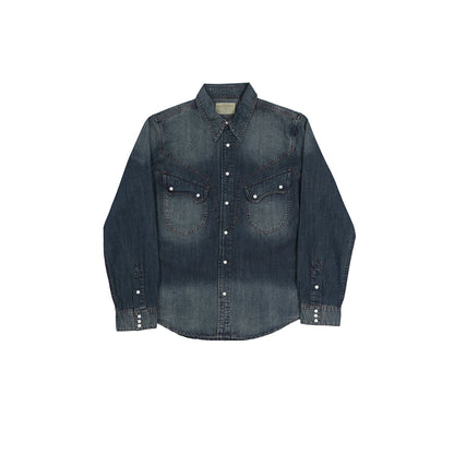 Snap Button Denim Western Shirt