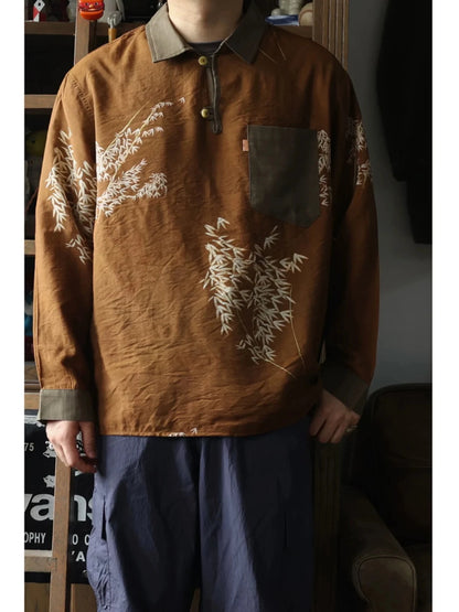Contrast Trim Pullover Shirt