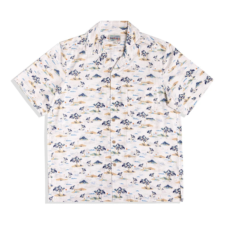 Seersucker Aloha Cuban Shirt