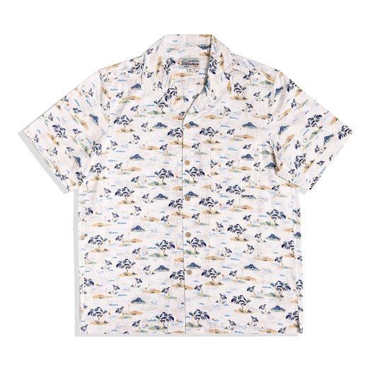 Seersucker Aloha Cuban Shirt