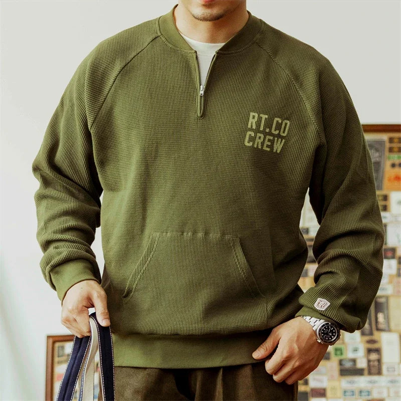 Quarter Zip Waffle Pullover