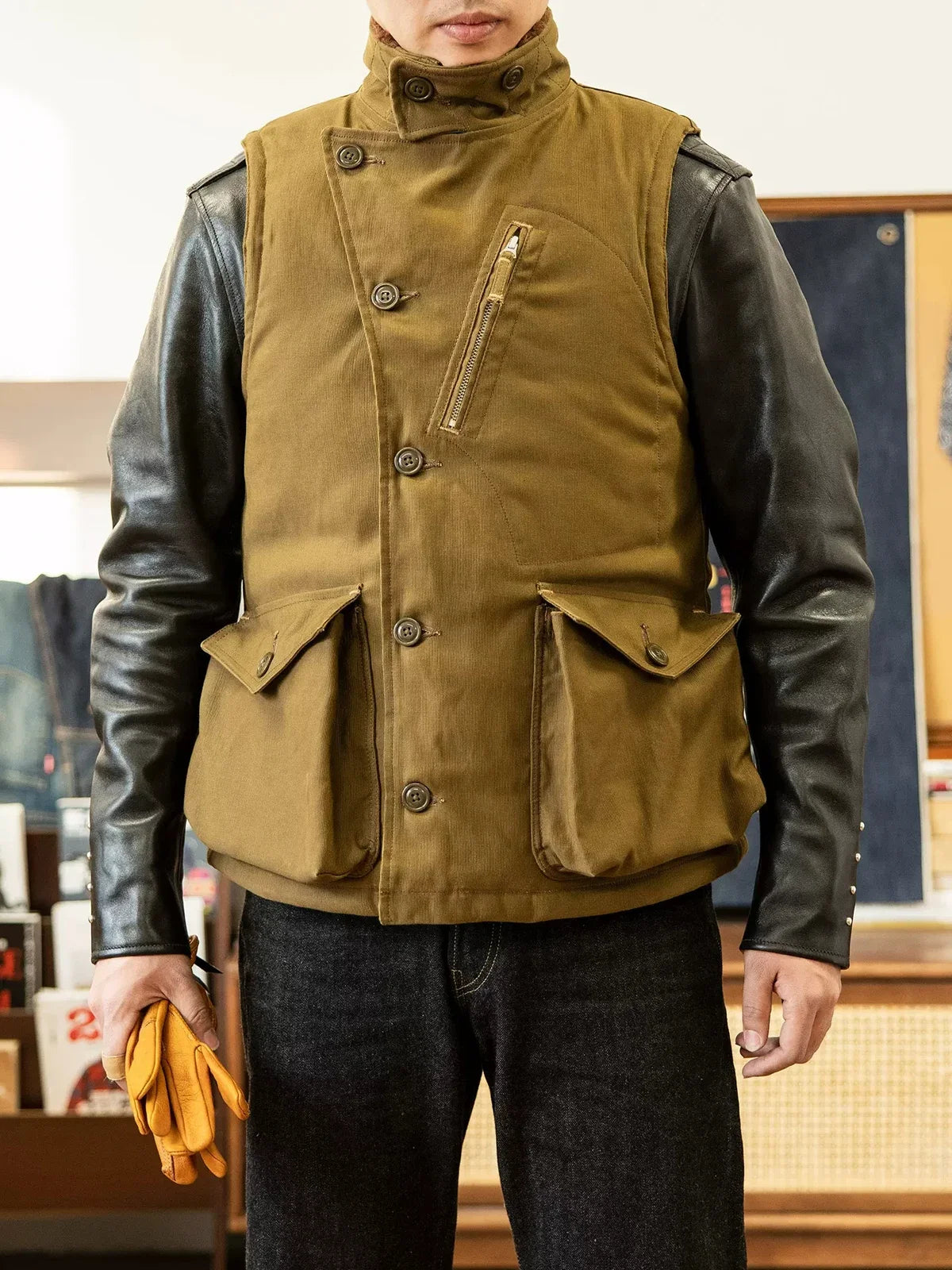 Alpaca Lined Aviator Vest