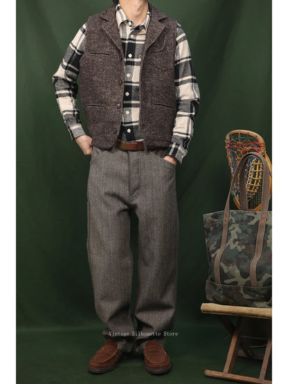 Tweed Wool Hunting Vest