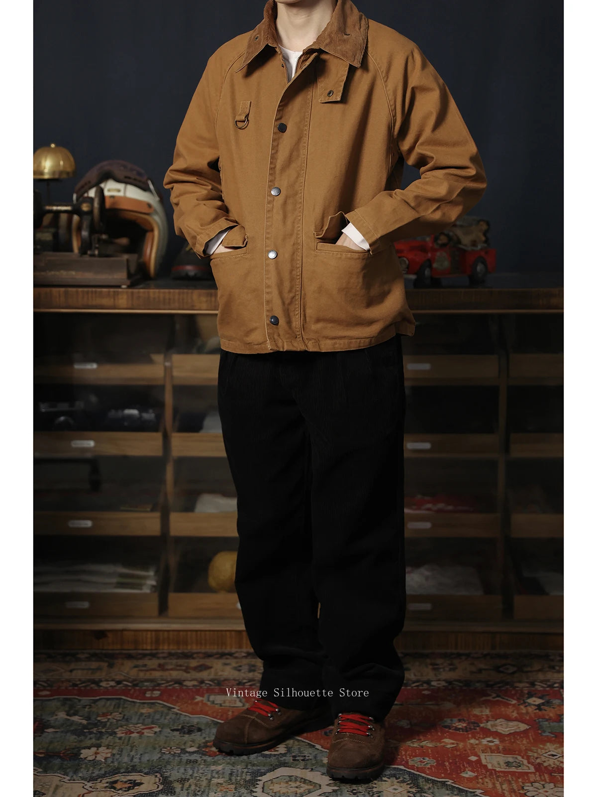 Corduroy Collar Safari Jacket