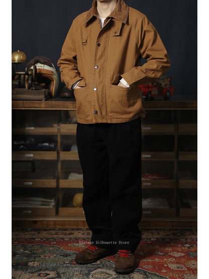 Corduroy Collar Safari Jacket