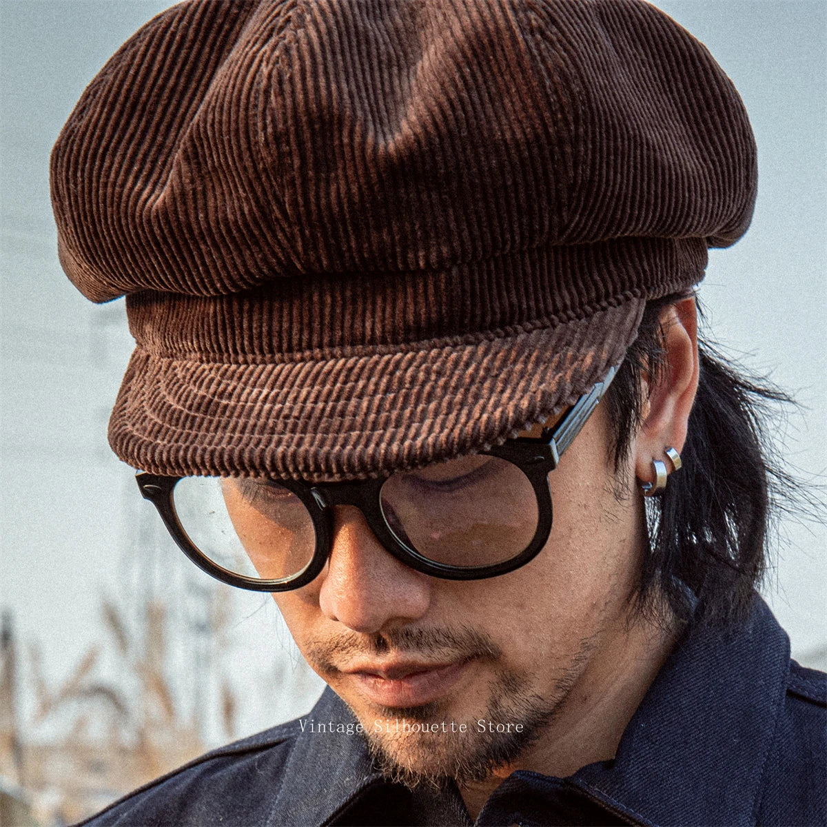 Brown Corduroy Newsboy Cap