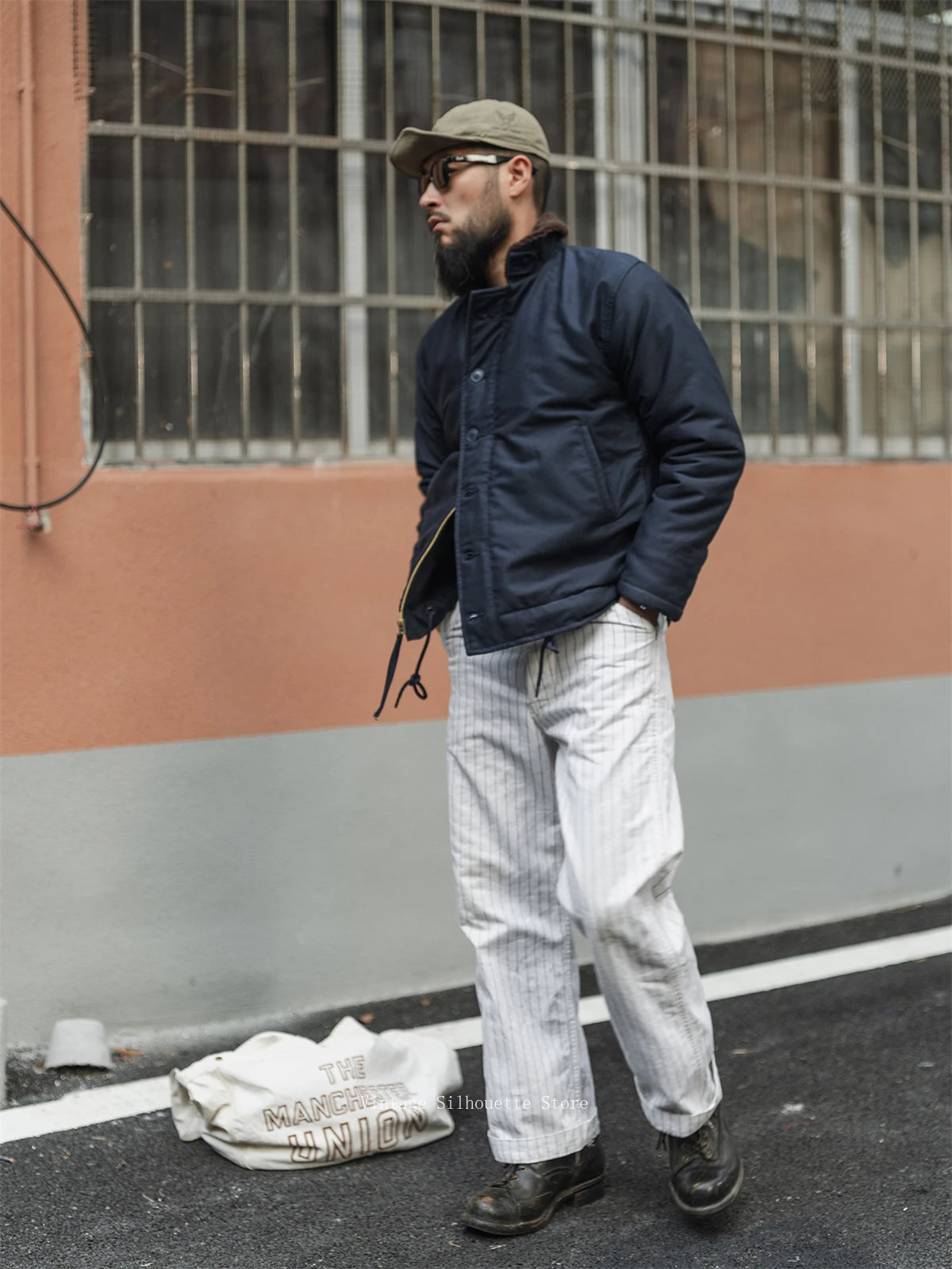 Blue Wool Lined Deck Jacket