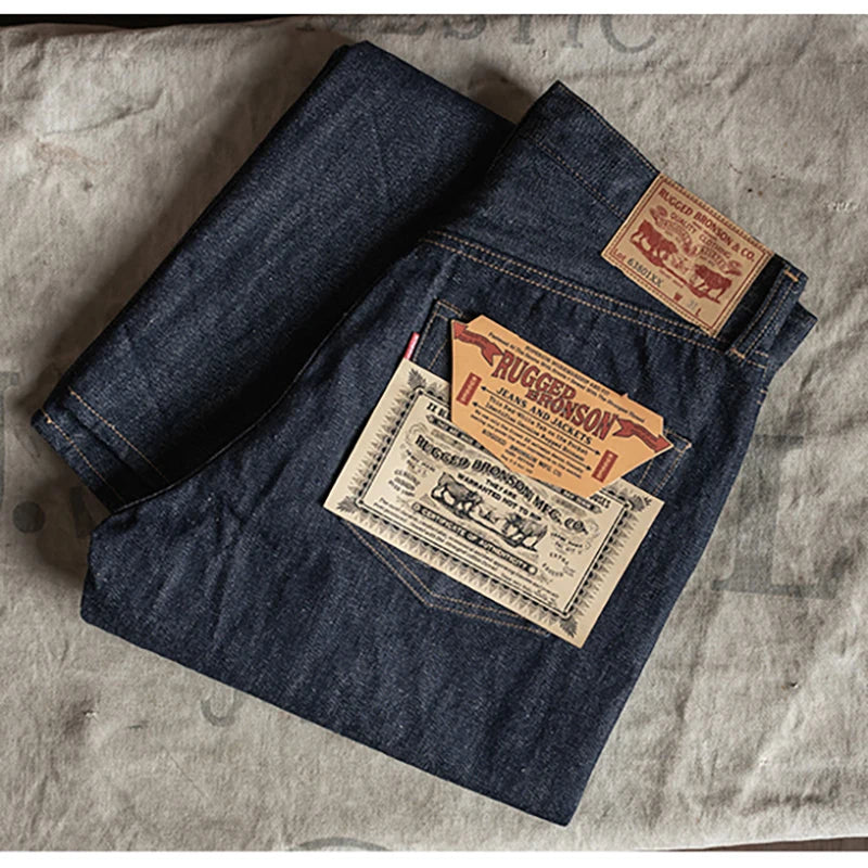 Indigo Cropped Straight Selvedge Jeans