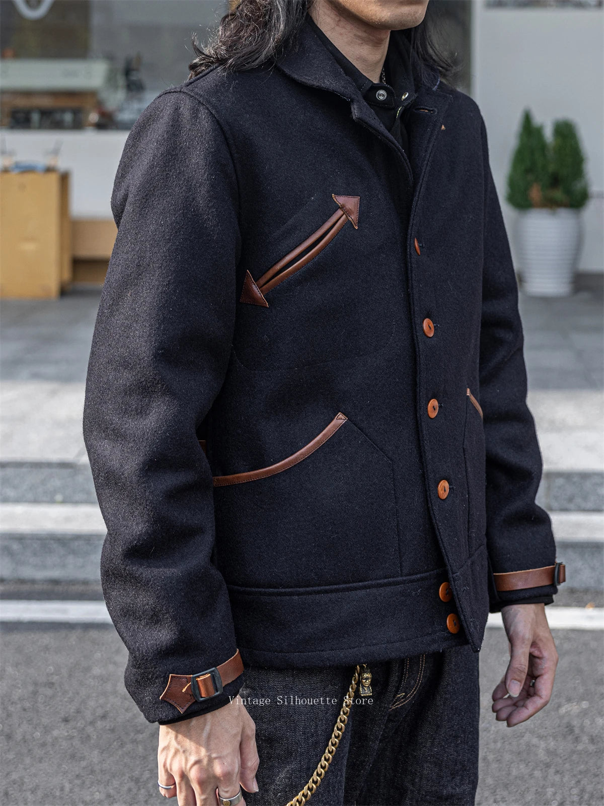 Wool Blend Railway Jacket