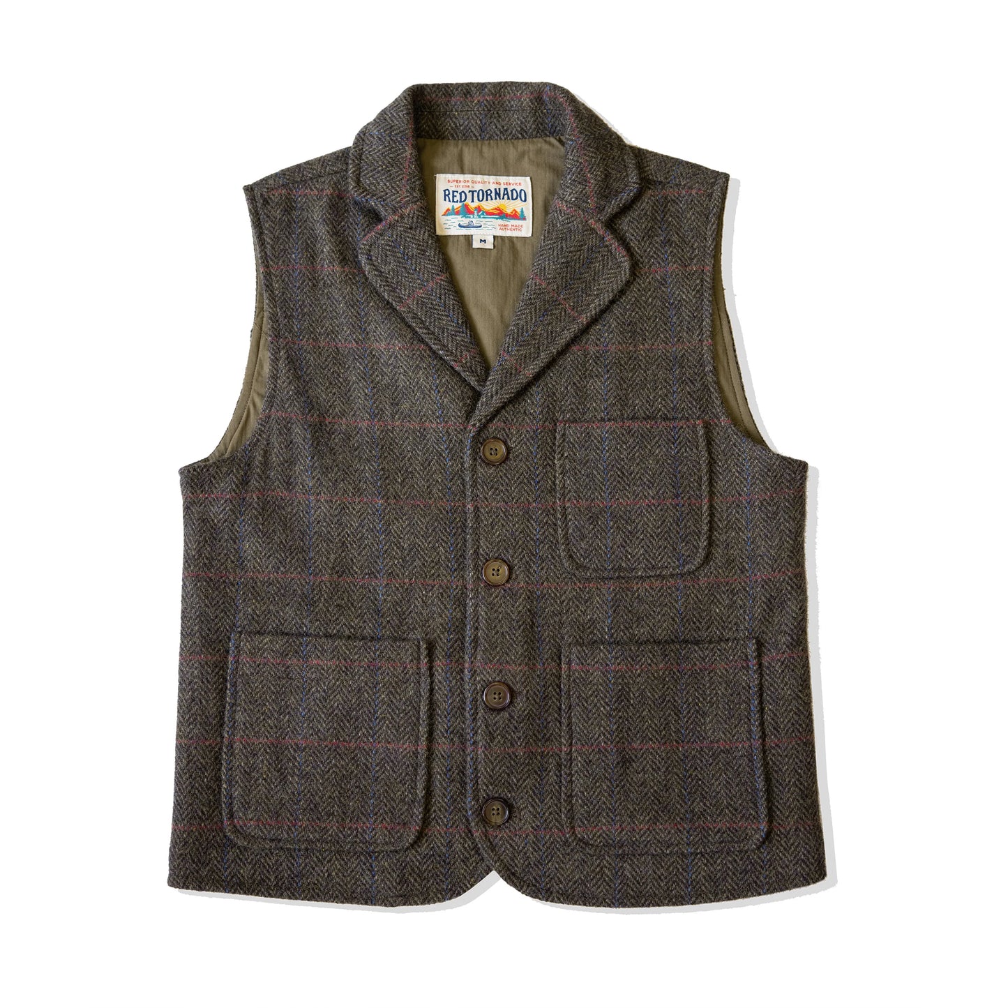 Plaid Wool Tweed Vest