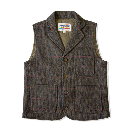 Plaid Wool Tweed Vest