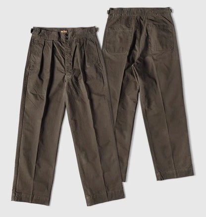 Cotton Twill Pleated Chinos