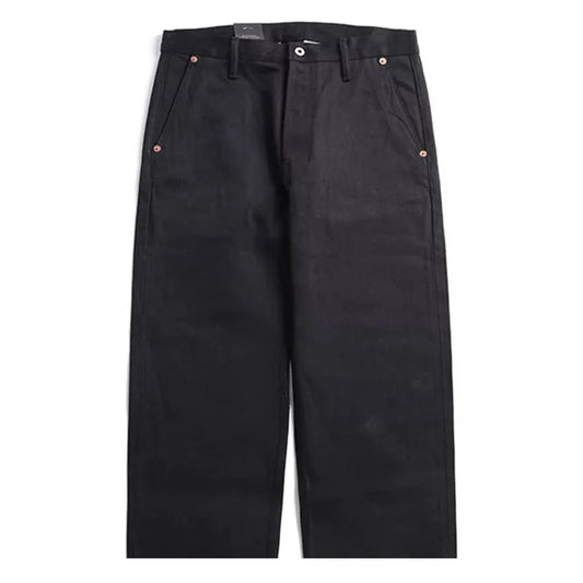 Black Relaxed Selvedge Officer Trousers