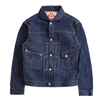 Acid Wash Shawl Collar Jacket