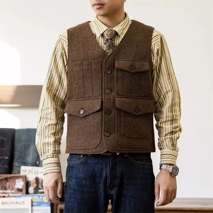 Tweed Multi Pocket Work Vest