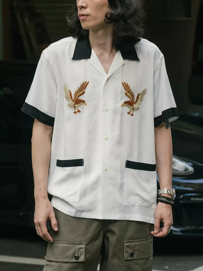 Embroidered Camp Bowling Shirt