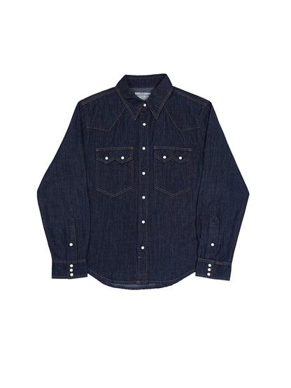 Slub Denim Western Shirt