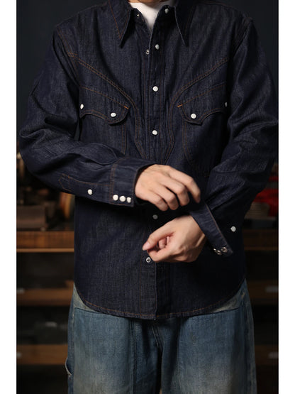 Snap Button Denim Western Shirt