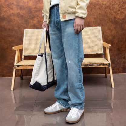 Light Wash Straight Jeans
