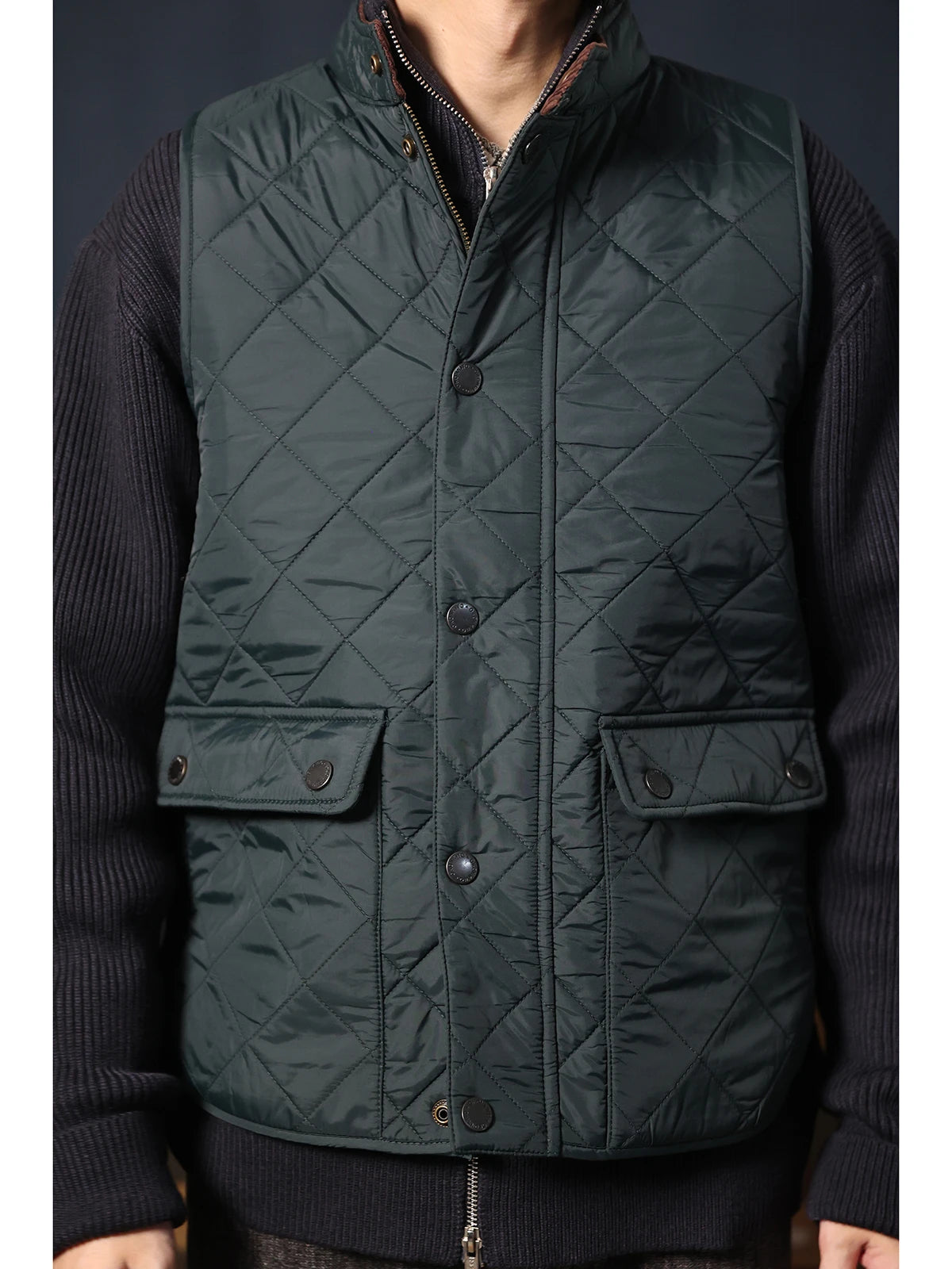 Stand Collar Quilted Vest