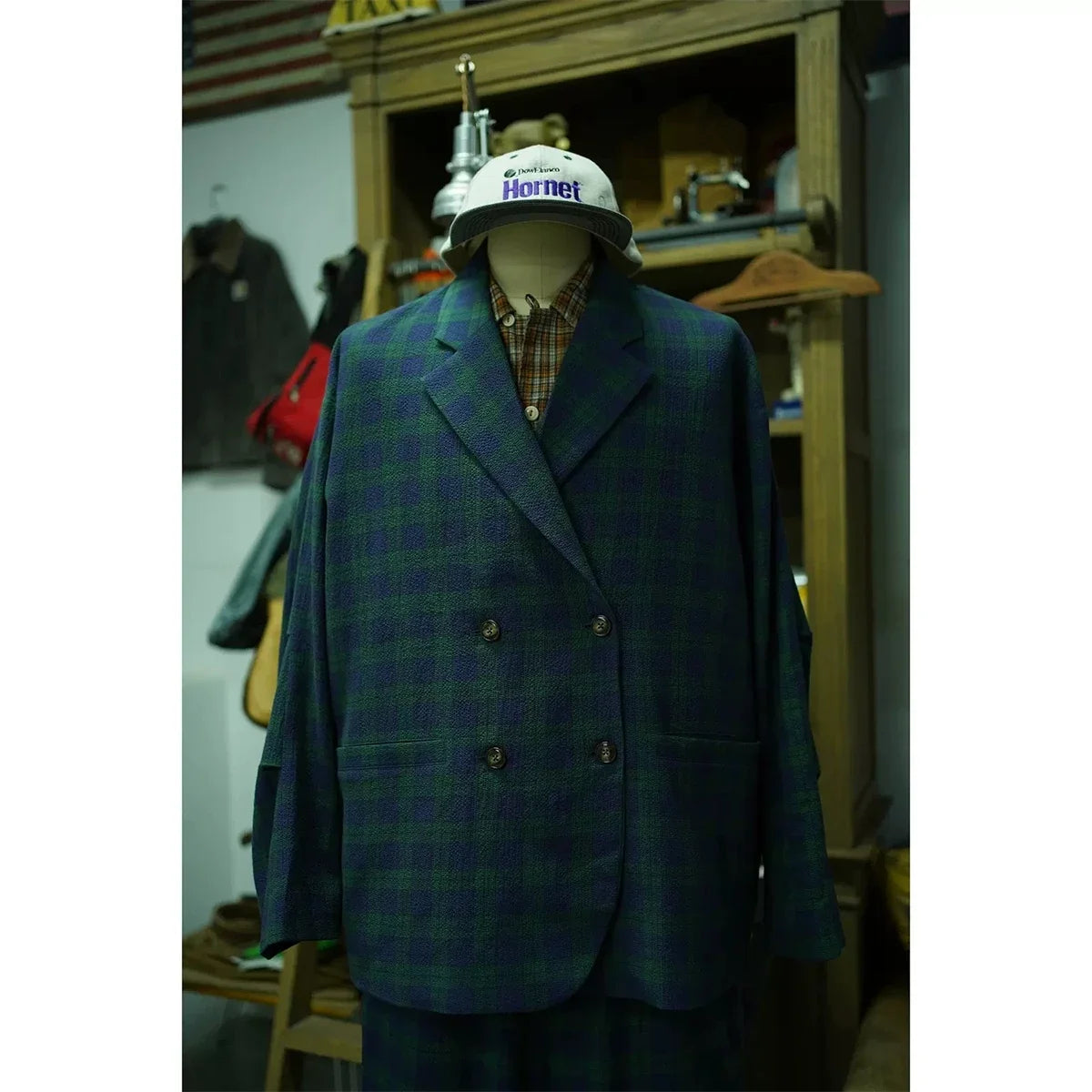 Plaid Double Breasted Blazer
