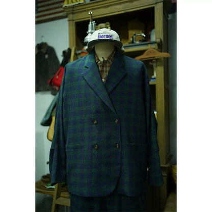 Plaid Double Breasted Blazer