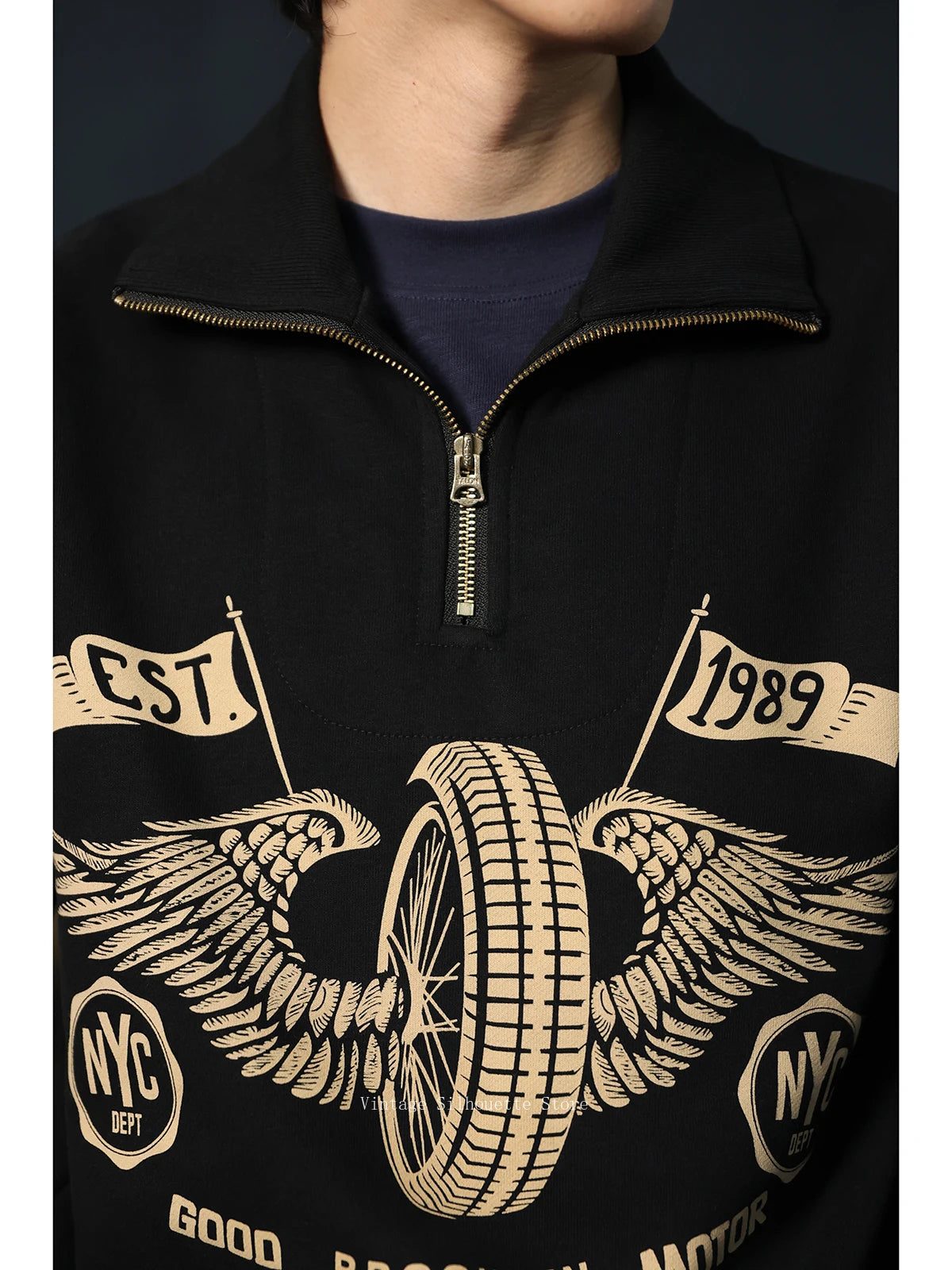 Two Tone Quarter Zip Sweatshirt