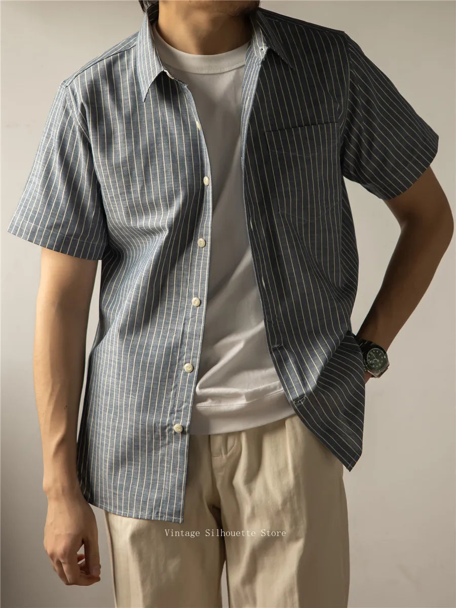 Blue Vertical Stripe Shirt