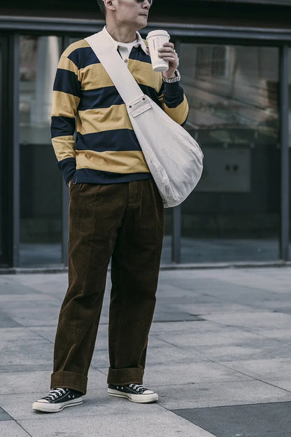 Striped Long Sleeve Polo Shirt