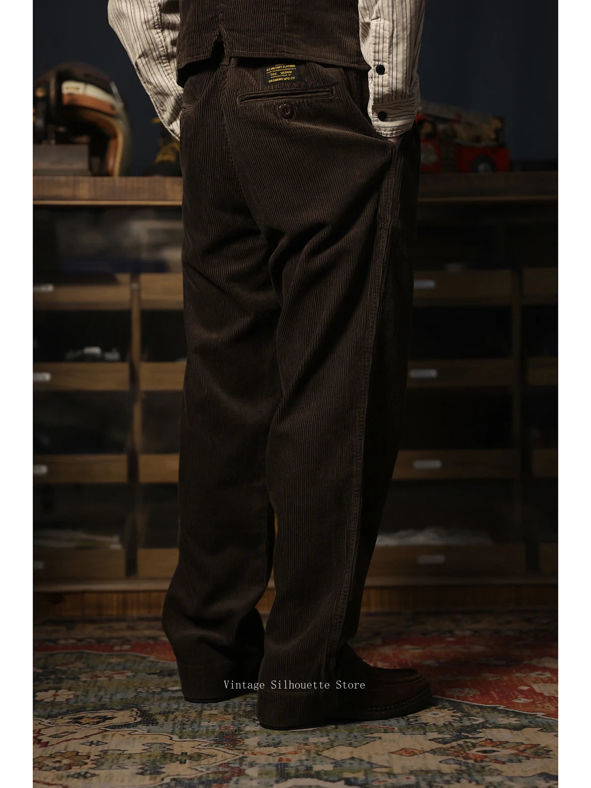 Corduroy Double Pleat Trousers