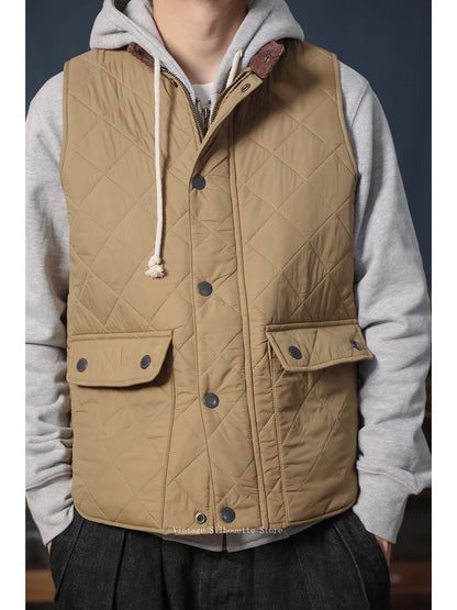 Stand Collar Quilted Vest