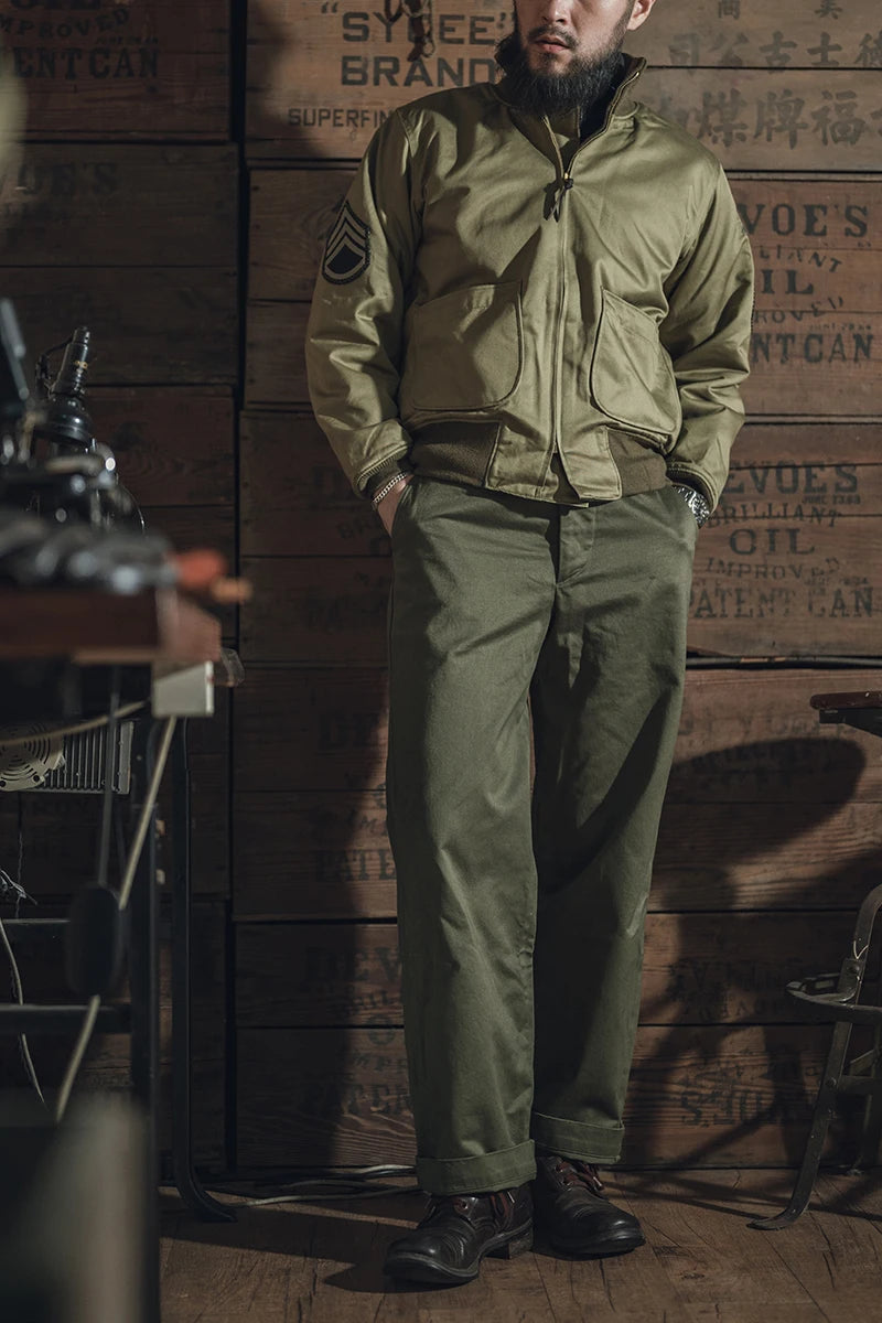 Patched Wool Lined Tanker Jacket