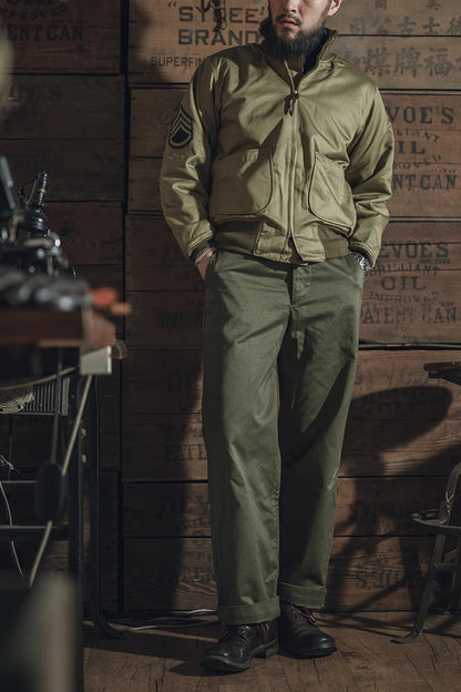 Patched Wool Lined Tanker Jacket