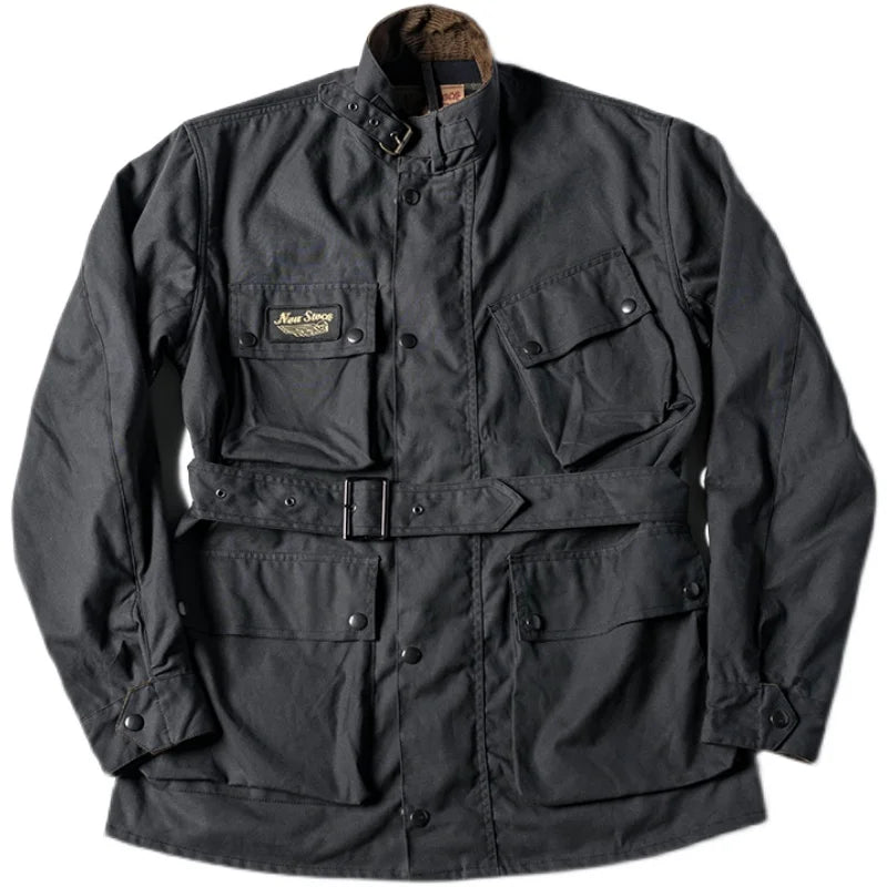 Waxed Motorcycle Biker Jacket