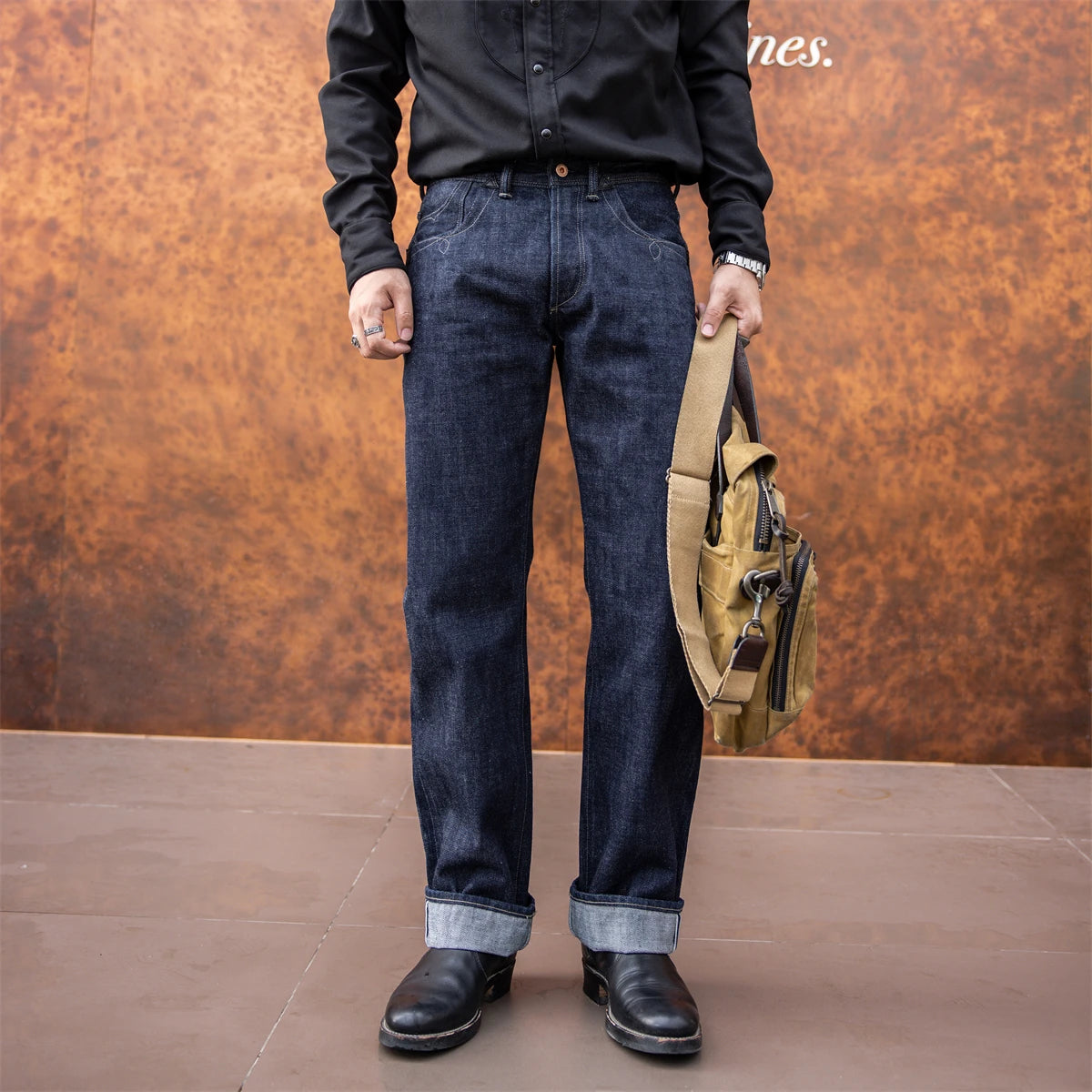 Cinch Back Indigo Selvedge Jeans